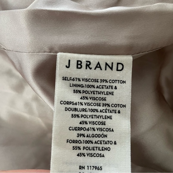 J Brand Asymmetrical Zippered Coat Long Jacket Tan Women’s Size 6 Small - Picture 4 of 9